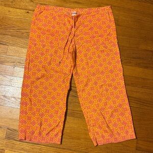 Victoria's Secret Orange and Pink Patterned pajama pants